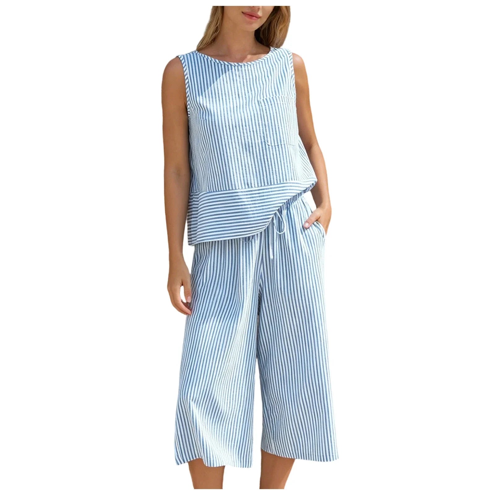 Women's Striped Summer Trouser Set