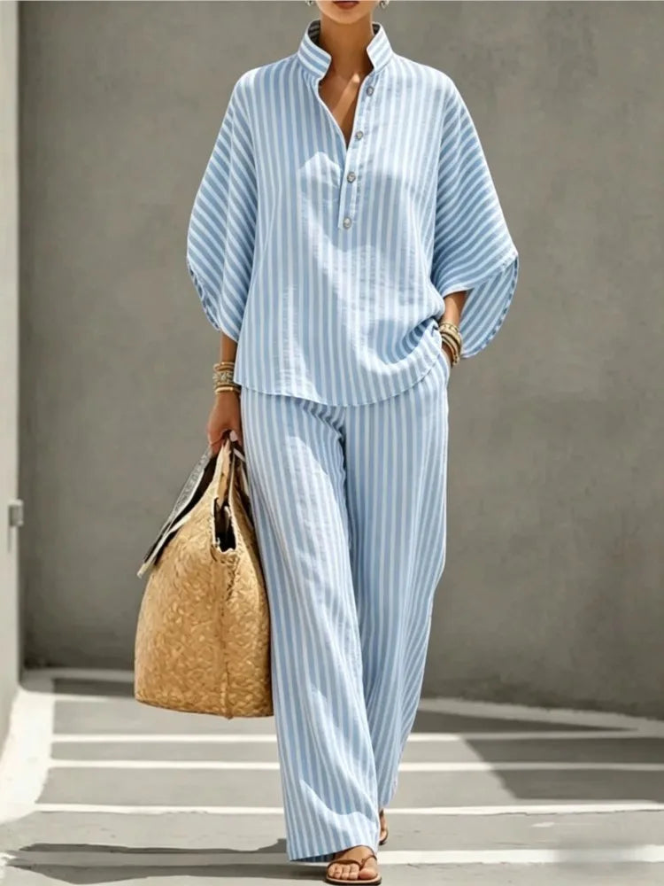 Women's Striped Two-Piece Set