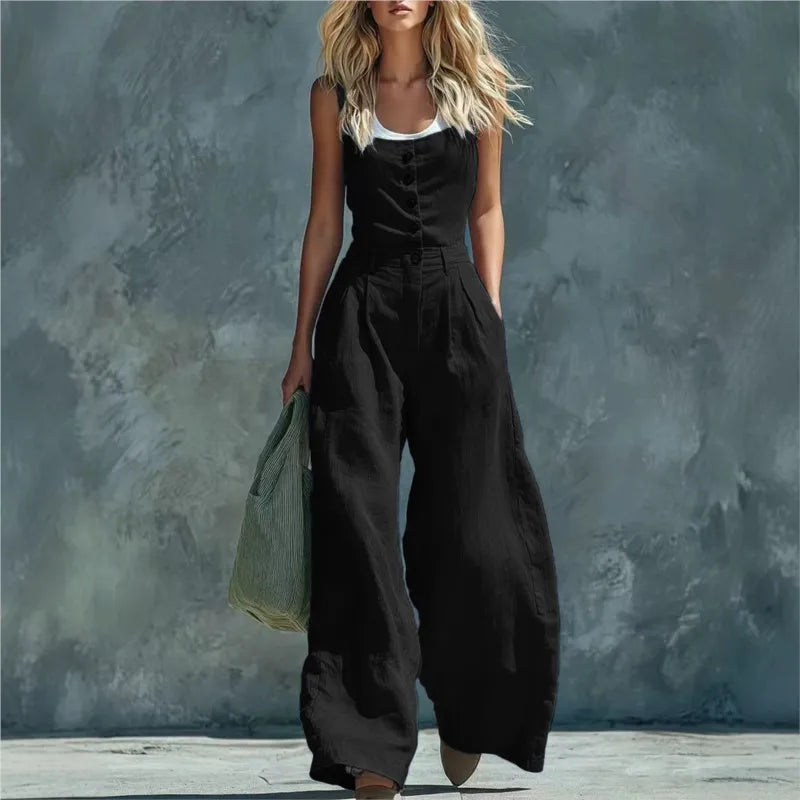 Women's Wide Leg Pocket Jumpsuit