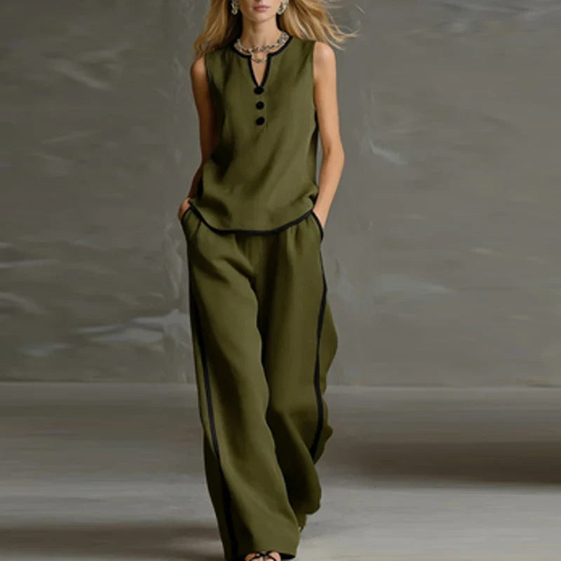 Women's Sleeveless Two Piece Set