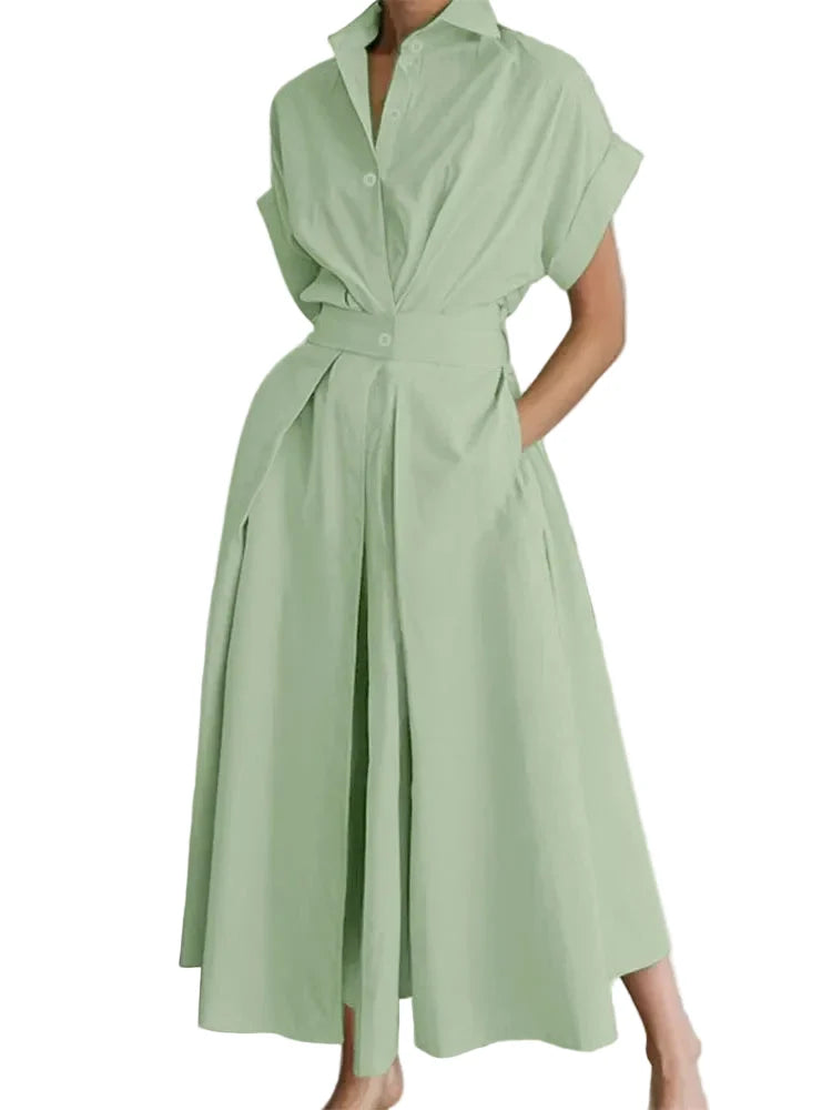 Women's Relaxed Short Sleeve Midi Dress