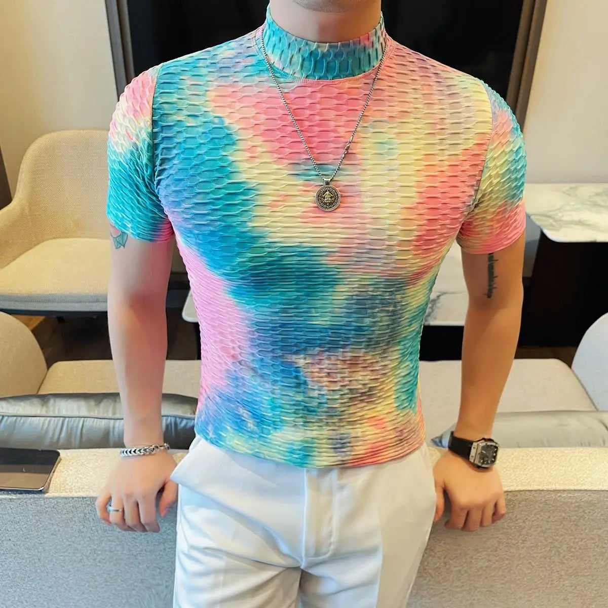 Slim Fit Tie-Dye Short-Sleeve T-Shirt
