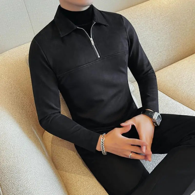 Slim Fit Long-Sleeve Polo Shirt
