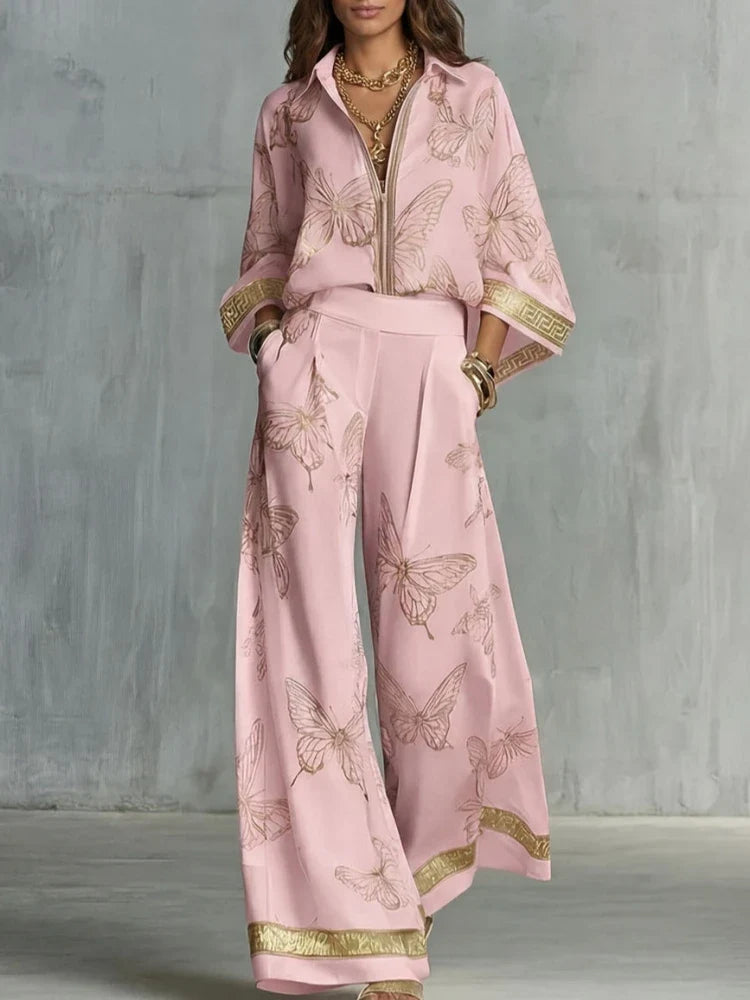 Women's Butterfly Print Lounge Set