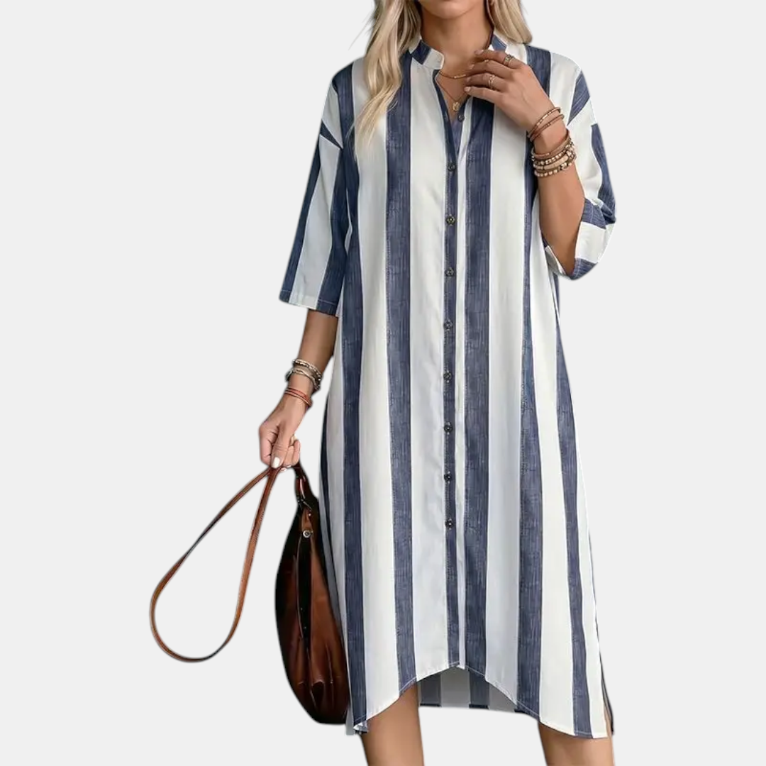 Women's Classic Striped Midi Dress