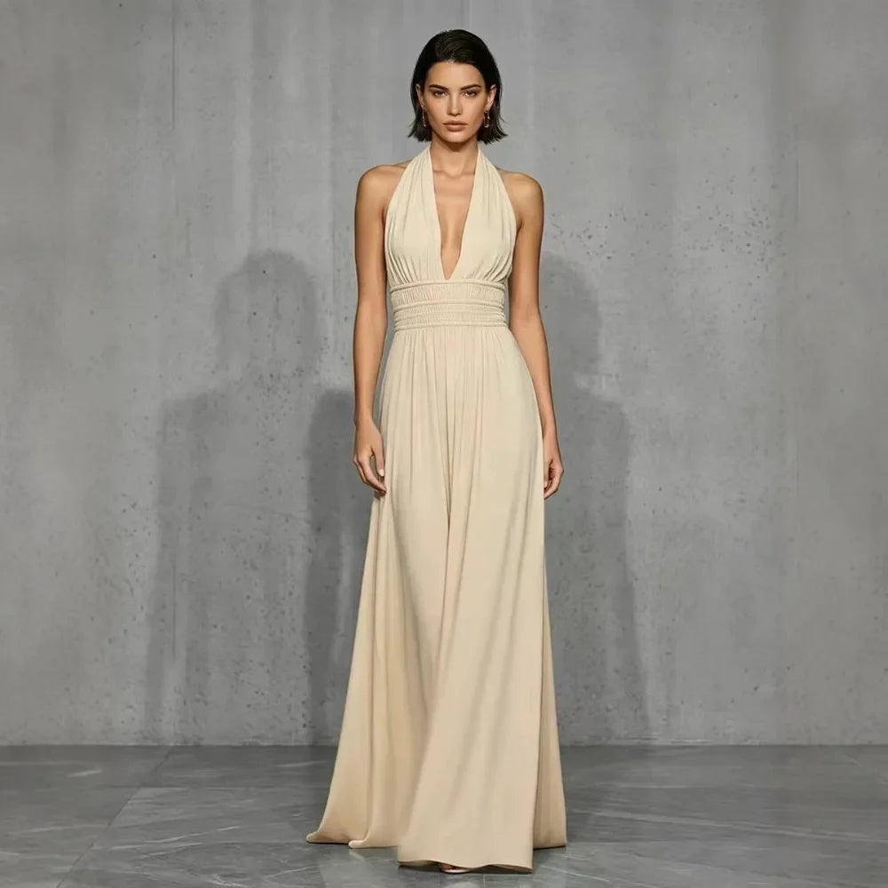 Women's Elegant Halter Maxi Dress