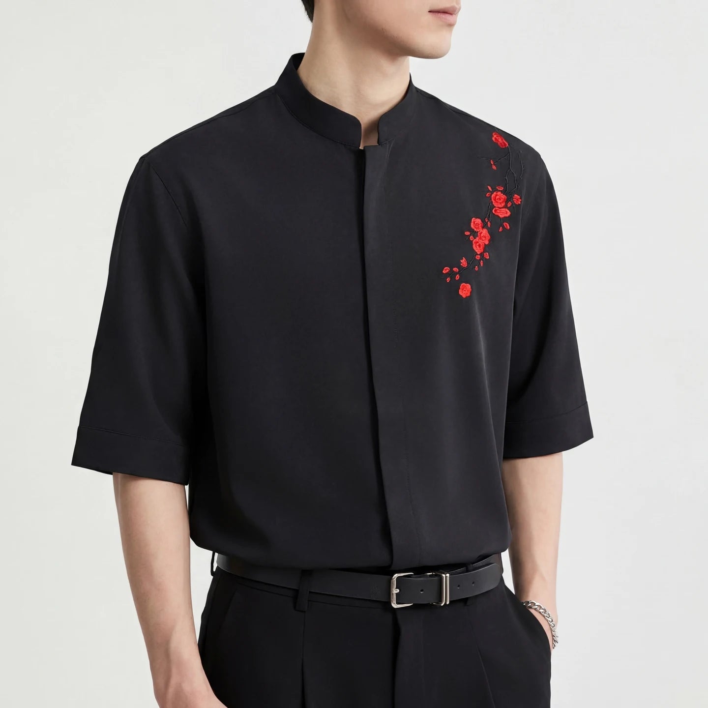 Relaxed Fit Embroidered Dress Shirt
