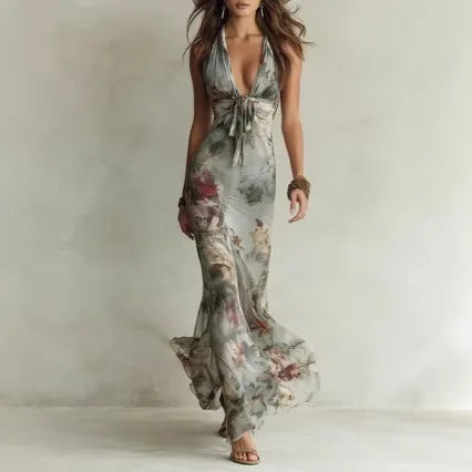 Women's Elegant Floral Maxi Dress
