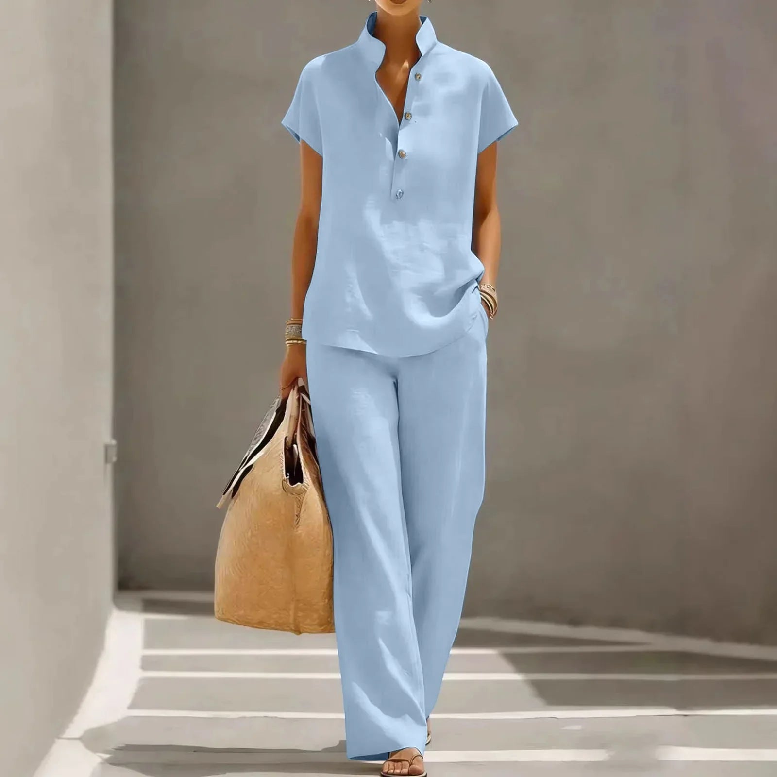 Women's Breathable Linen Matching Set