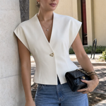 Load image into Gallery viewer, Splice Short Sleeve Blouses
