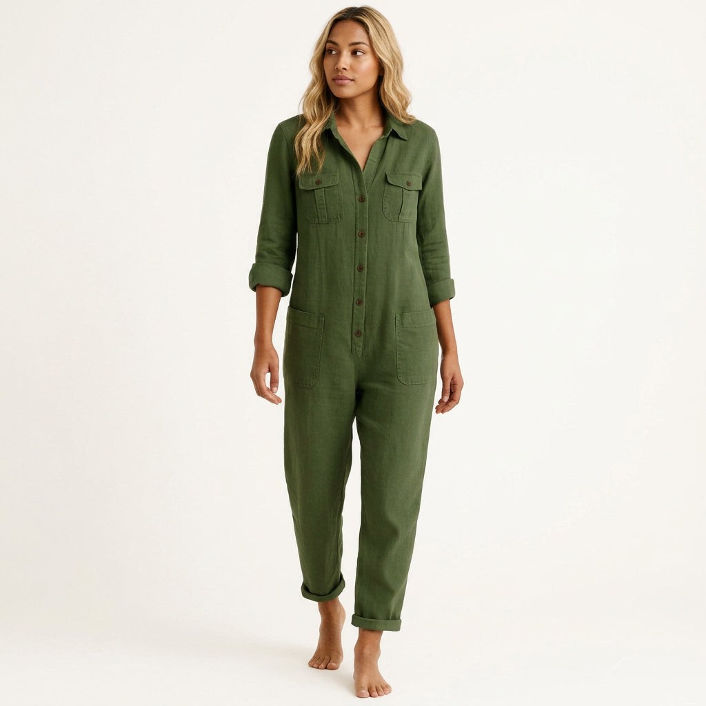 Women's Jumpsuit with Button Front