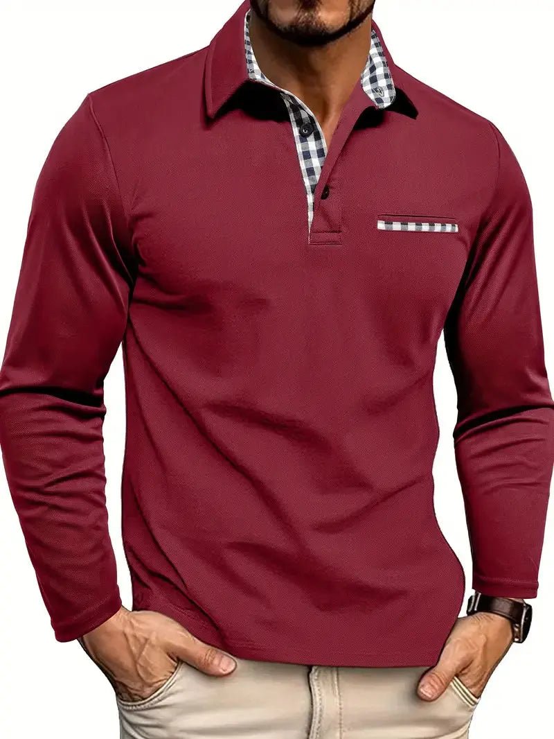 Breathable Mens Long Sleeve Polo Elite Edition