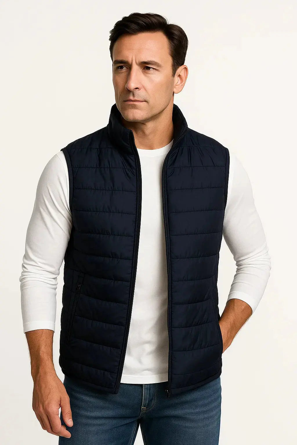 Harrington Oxford | Men's Puffer Vest Cotton-Padded Sleeveless Winter Jacket
