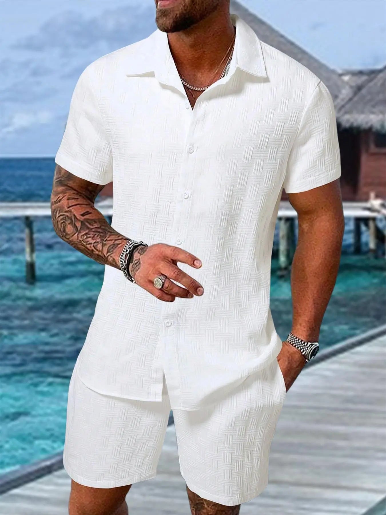 2-Piece Men's Regular Fit Short Sleeve Pajama Set