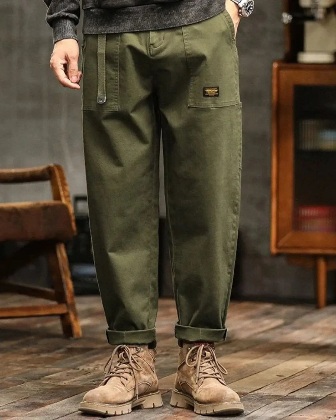 Cargo Trousers With Workwear Panel Lines