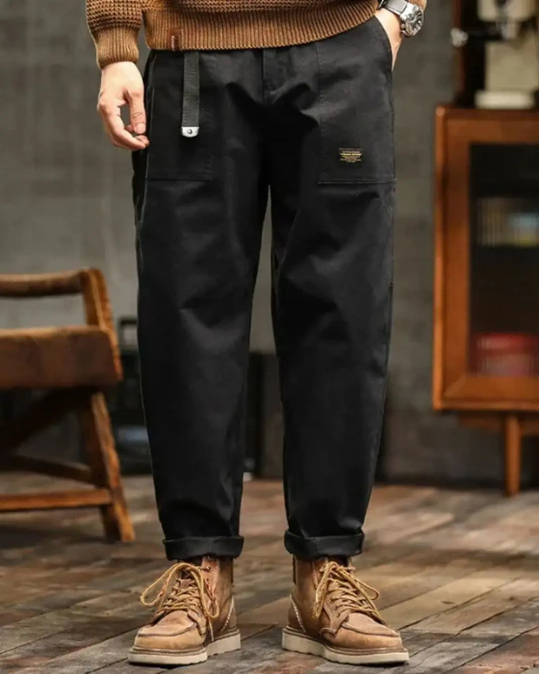 Cargo Trousers With Workwear Panel Lines