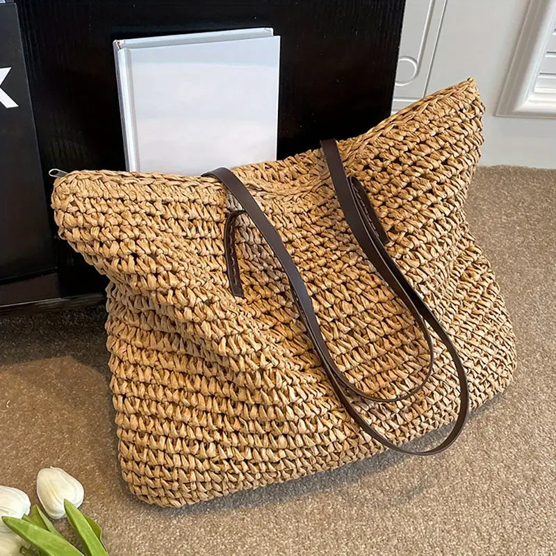Straw Beach Tote Bag