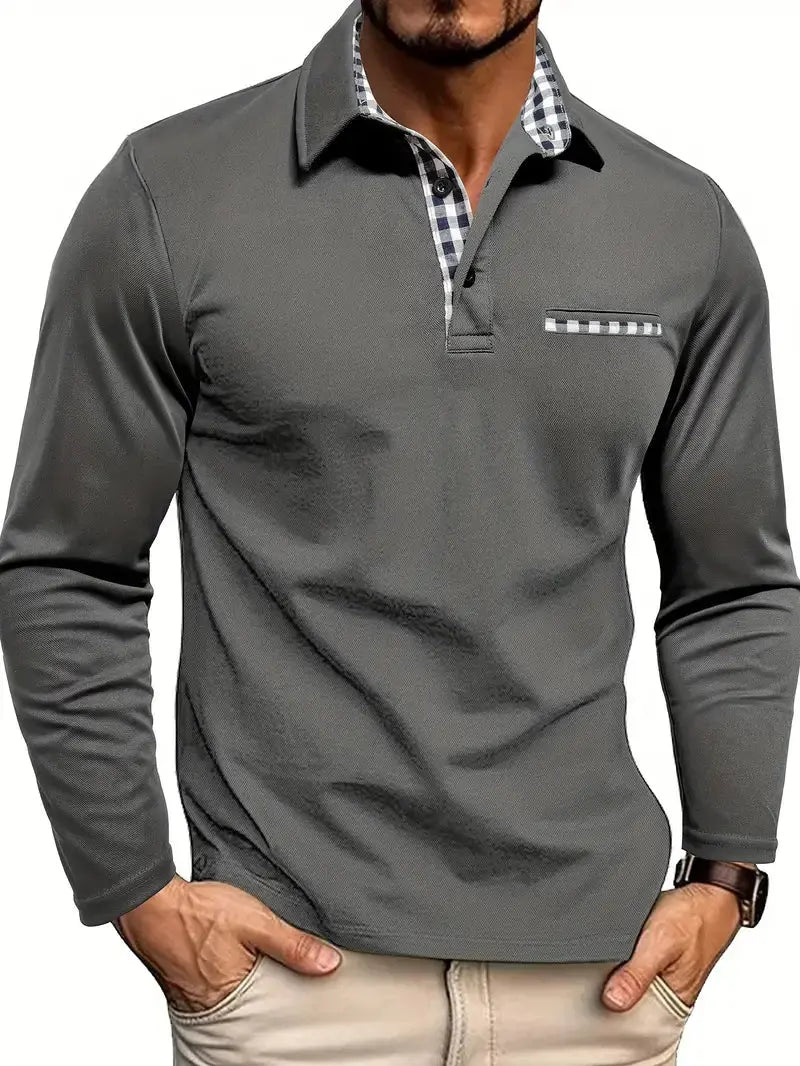 Breathable Mens Long Sleeve Polo Elite Edition