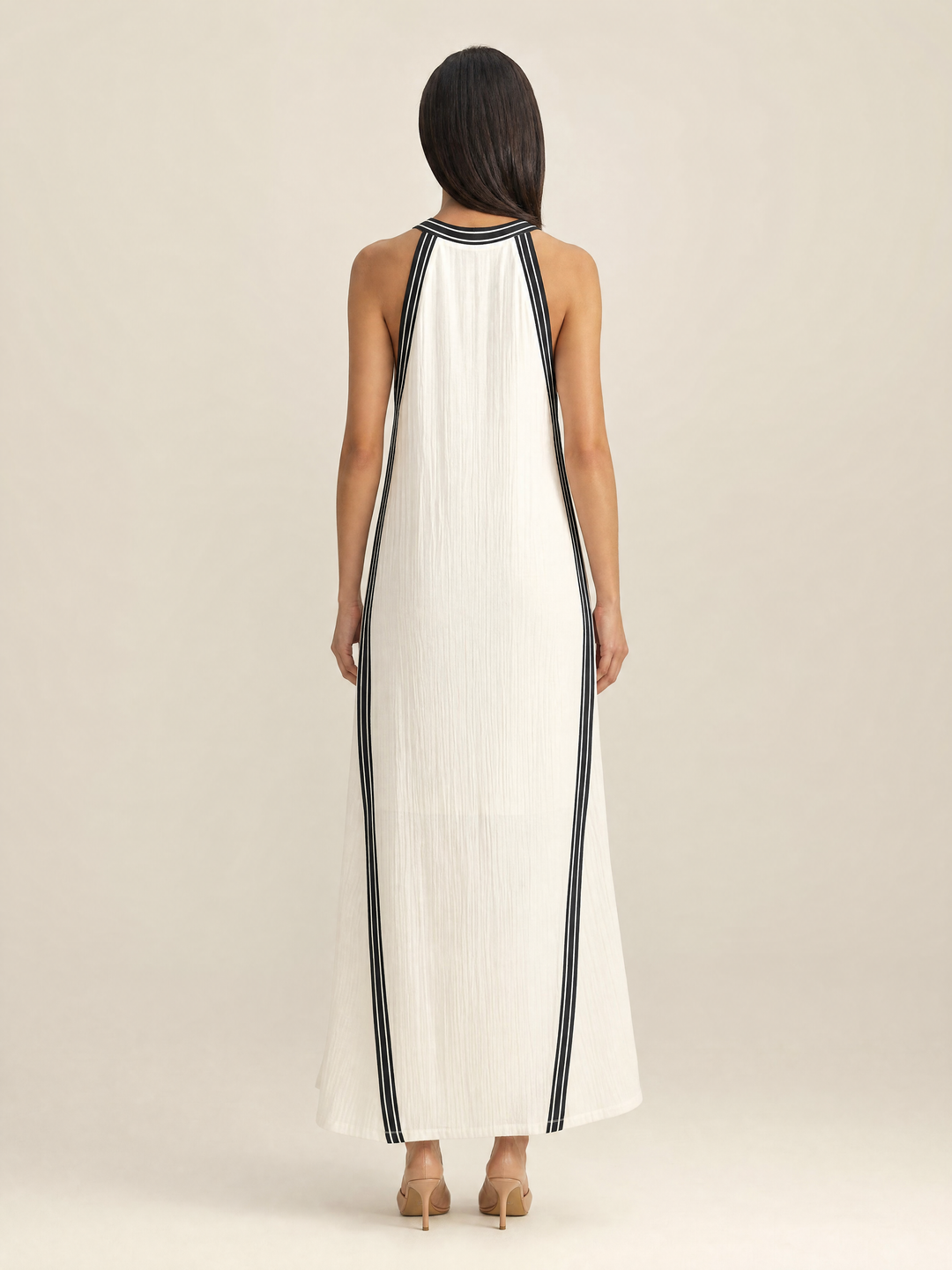Sleeveless Halter Neck Maxi Dress