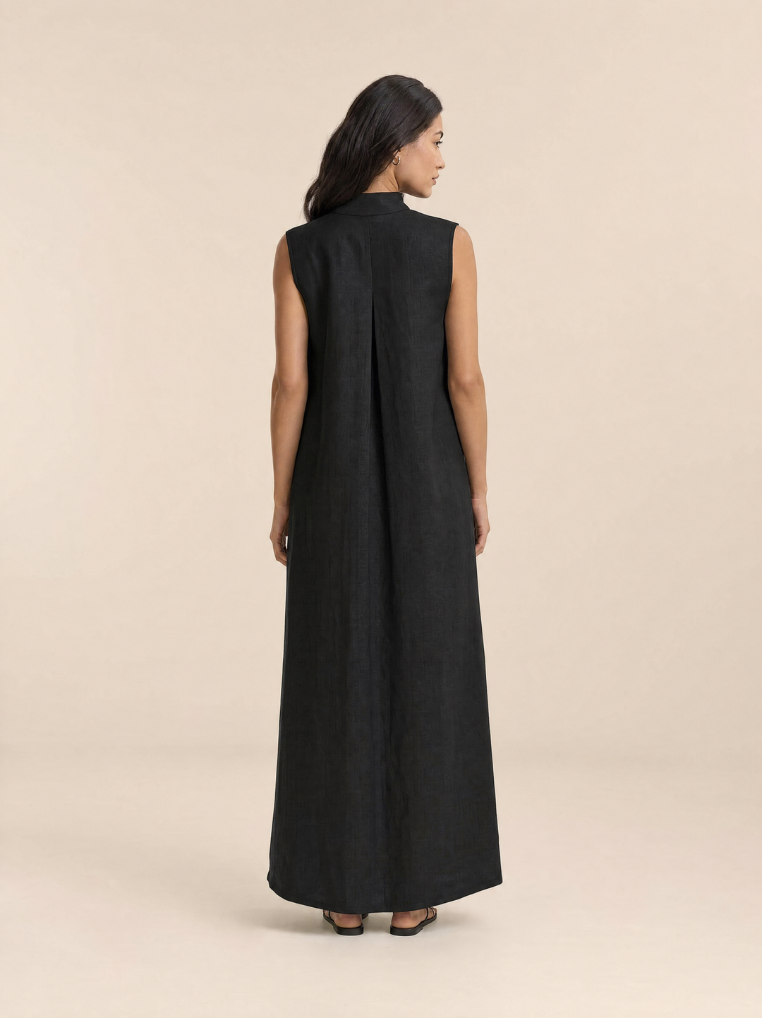 Elegant Sleeveless Linen Maxi Dress