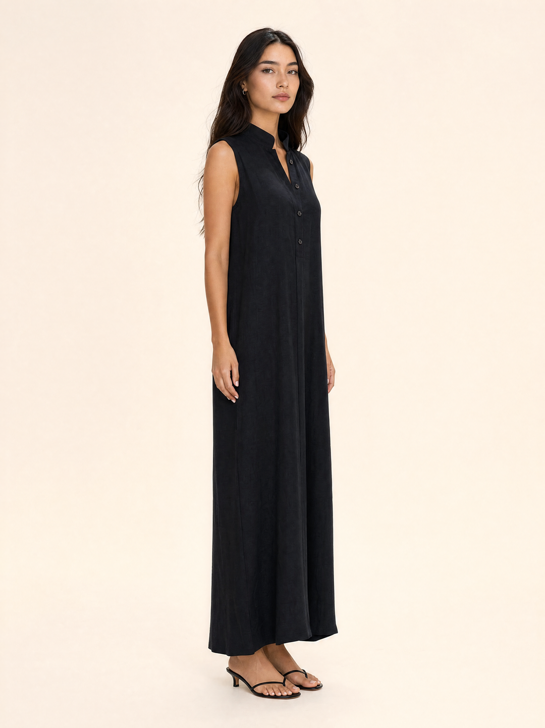 Elegant Sleeveless Linen Maxi Dress