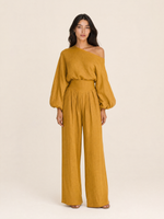 Load image into Gallery viewer, Asymmetrical One-Shoulder Trouser Set
