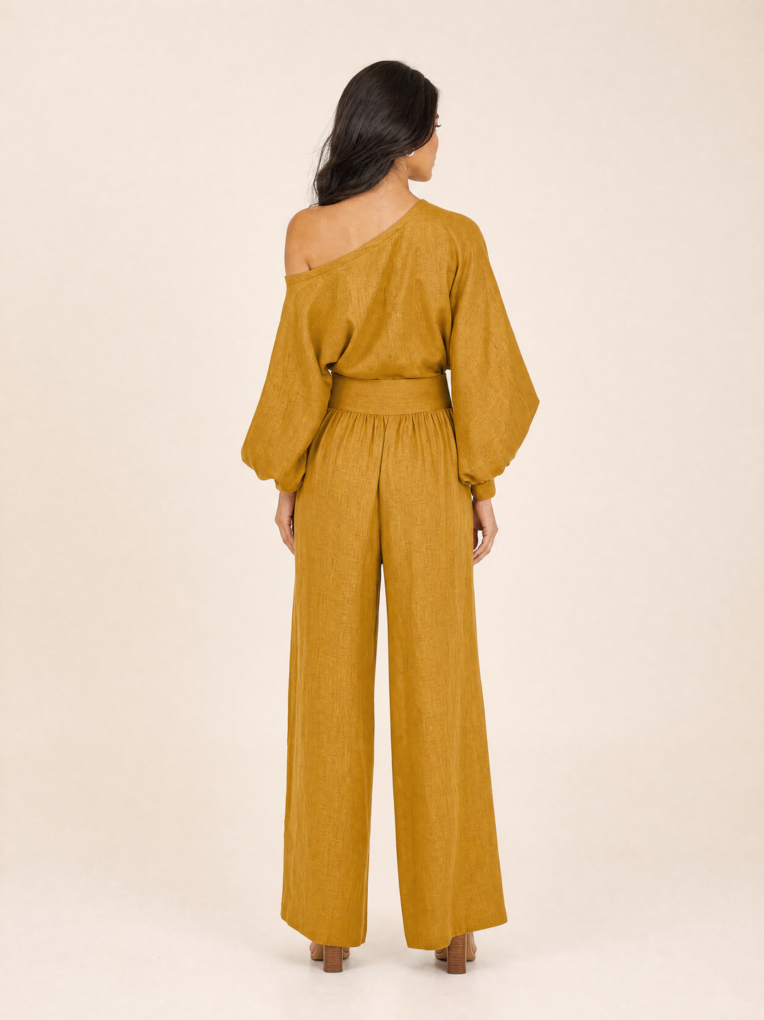 Asymmetrical One-Shoulder Trouser Set