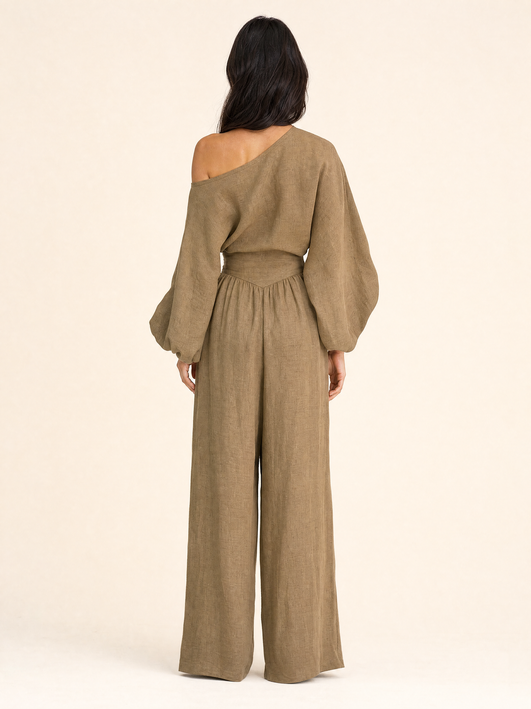 Asymmetrical One-Shoulder Trouser Set
