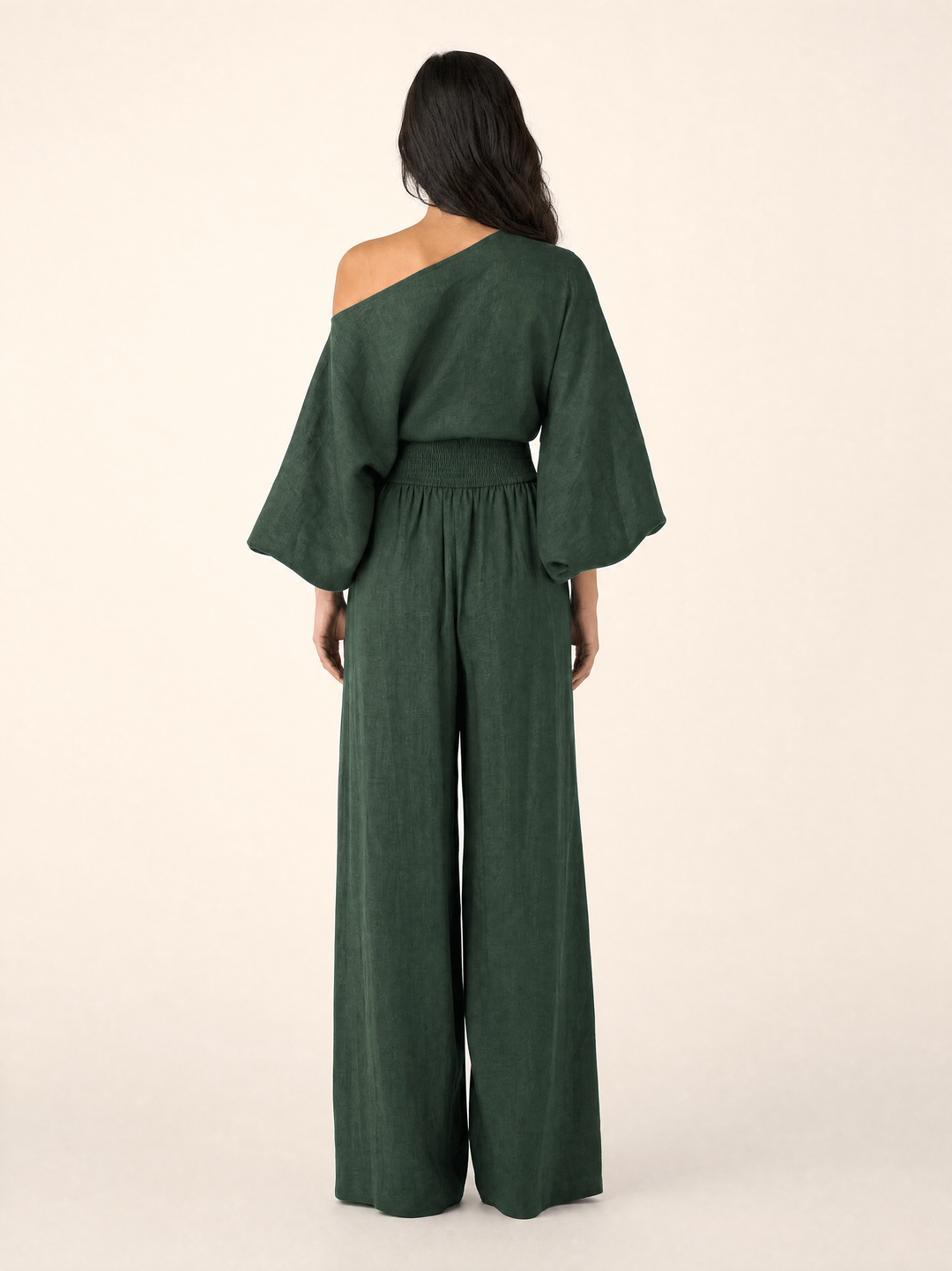 Asymmetrical One-Shoulder Trouser Set