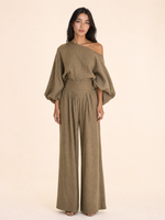 Load image into Gallery viewer, Asymmetrical One-Shoulder Trouser Set
