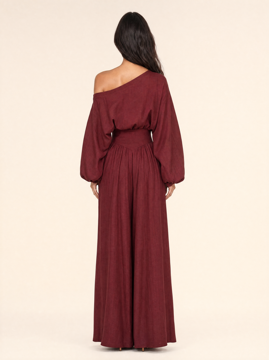 Asymmetrical One-Shoulder Trouser Set