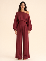 Load image into Gallery viewer, Asymmetrical One-Shoulder Trouser Set
