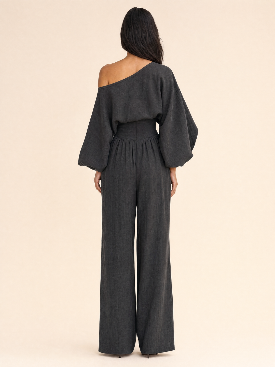 Asymmetrical One-Shoulder Trouser Set