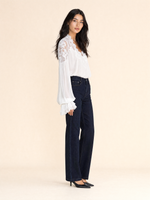 Load image into Gallery viewer, Lace-Trimmed Chiffon Blouse
