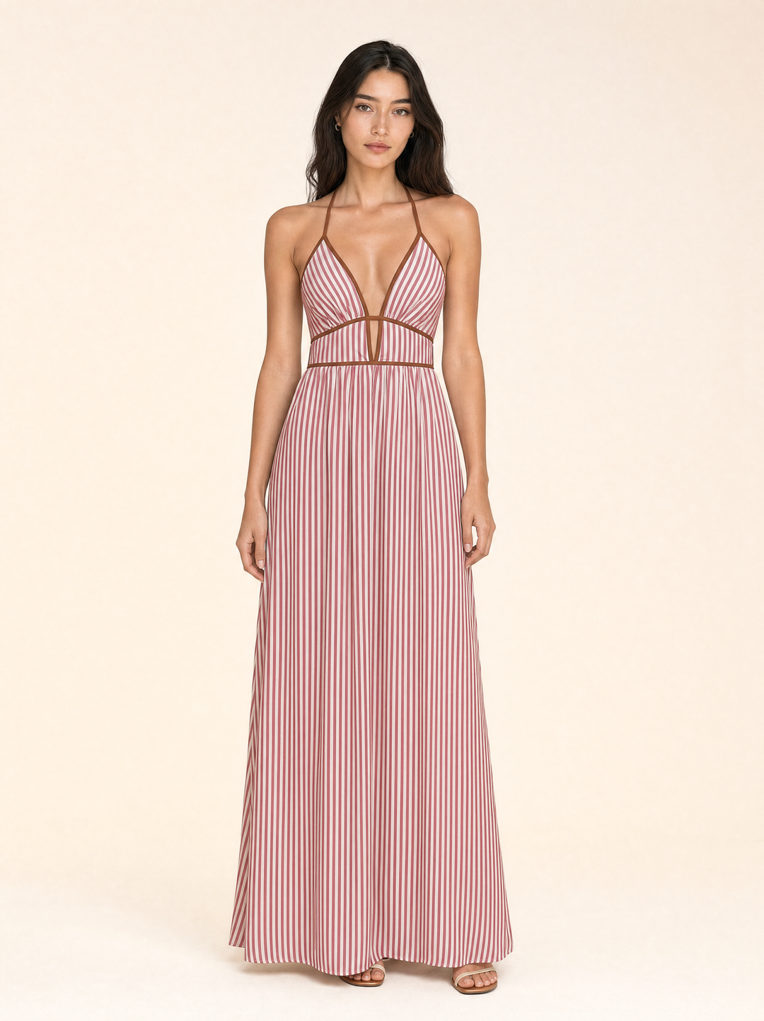 Halter Neck Flowing Maxi Dress