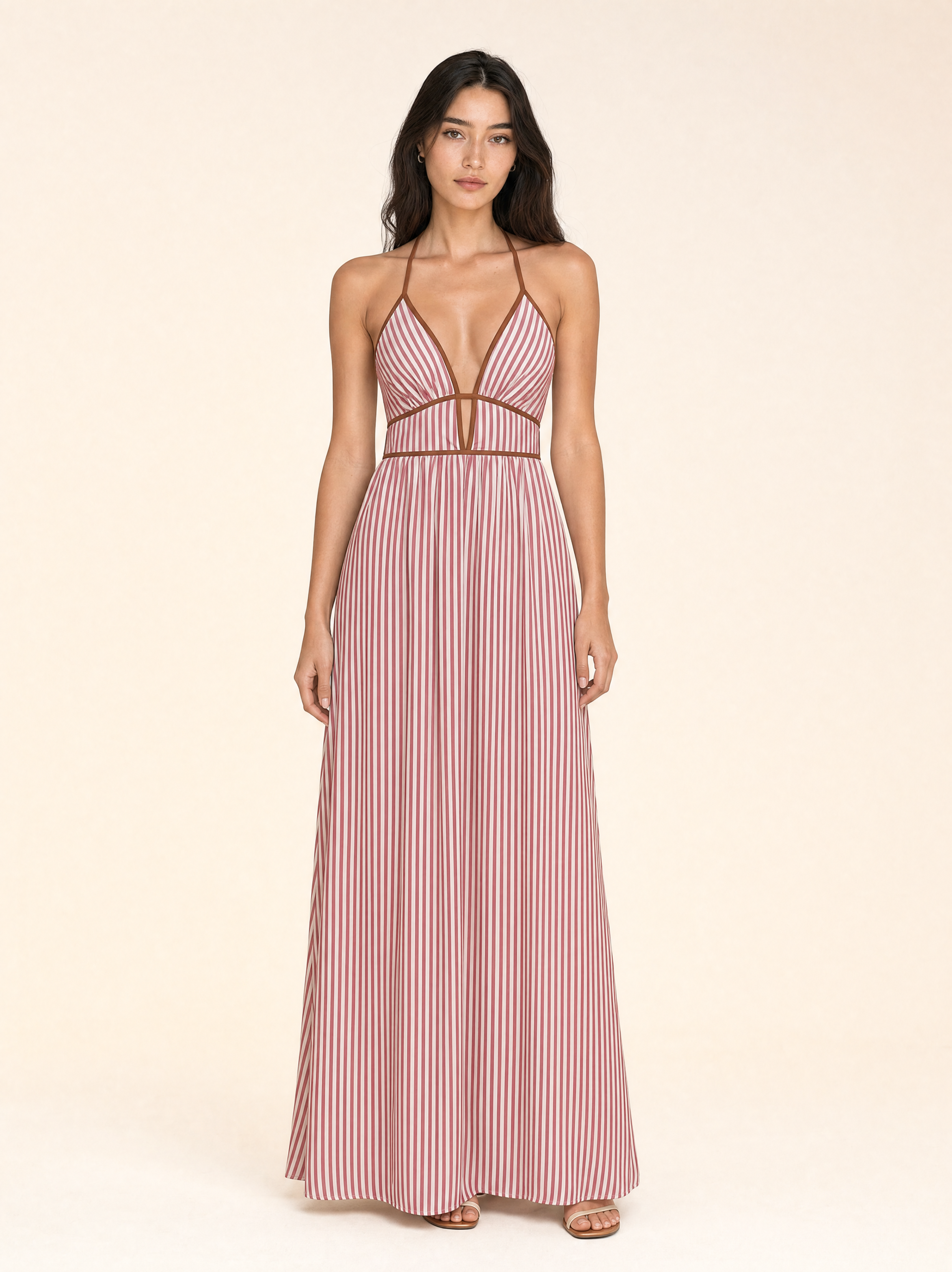 Halter Neck Flowing Maxi Dress