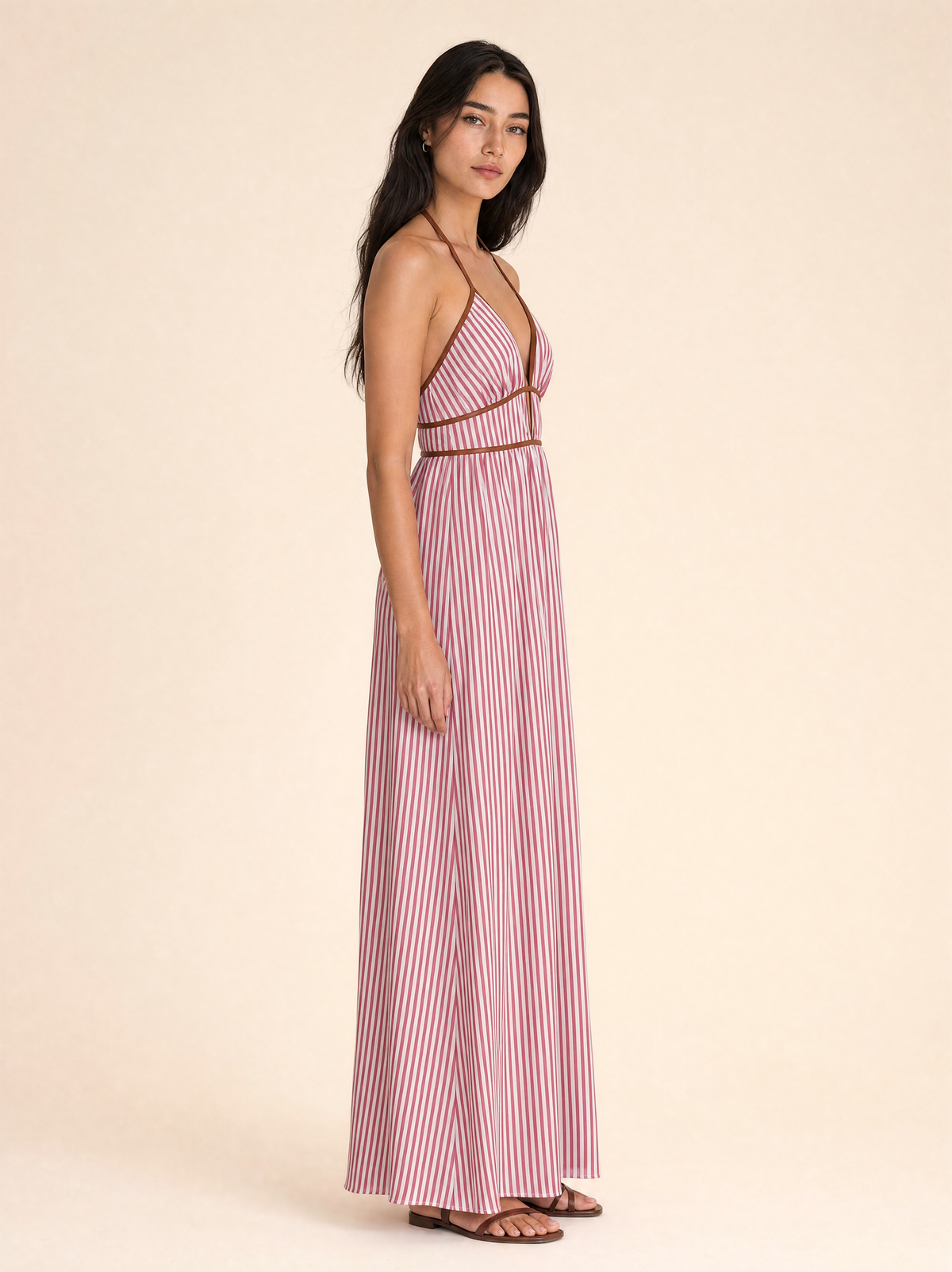 Halter Neck Flowing Maxi Dress