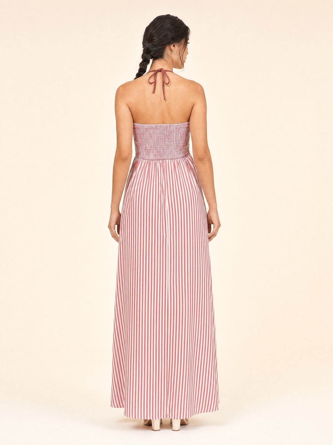 Halter Neck Flowing Maxi Dress