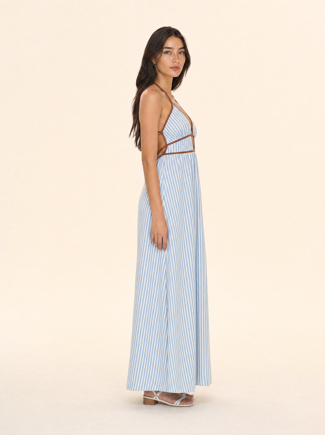 Halter Neck Flowing Maxi Dress
