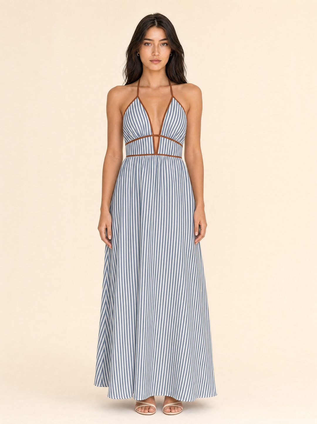 Halter Neck Flowing Maxi Dress