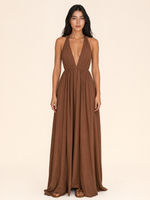 Load image into Gallery viewer, Flowing Deep V Neck Maxi Dress

