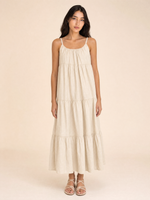 Load image into Gallery viewer, Adjustable Tiered Linen Maxi Dress
