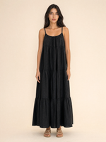 Load image into Gallery viewer, Adjustable Tiered Linen Maxi Dress

