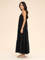 Load image into Gallery viewer, Adjustable Tiered Linen Maxi Dress

