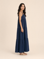 Load image into Gallery viewer, Adjustable Tiered Linen Maxi Dress
