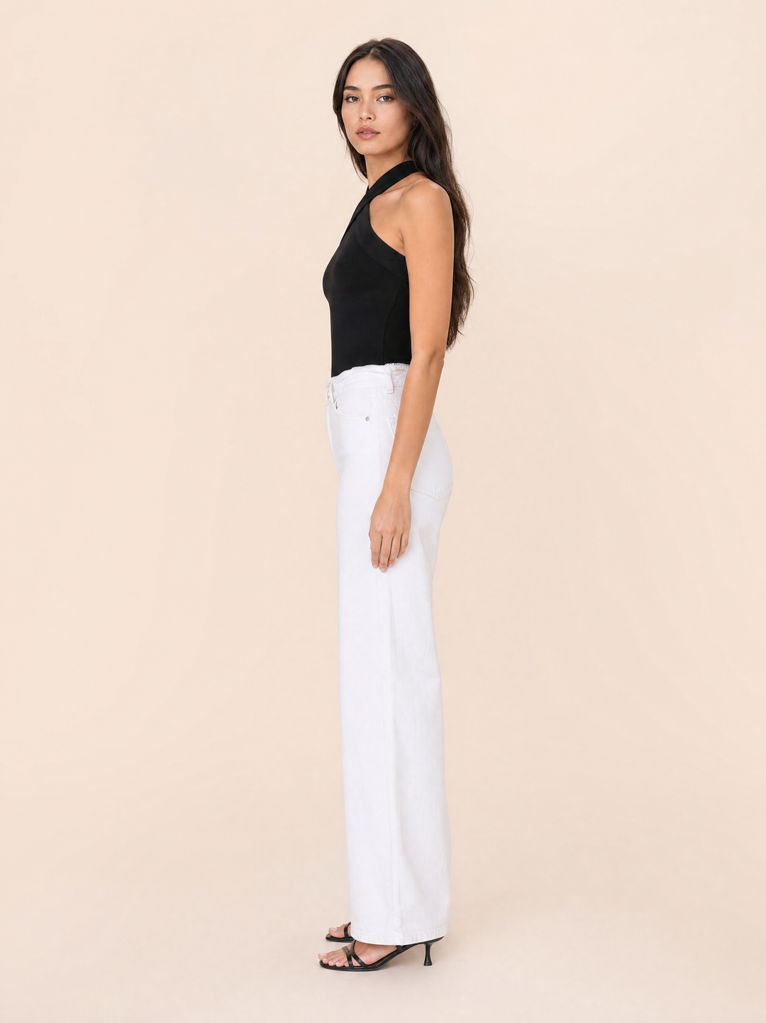Cross-Neck Sleeveless Top