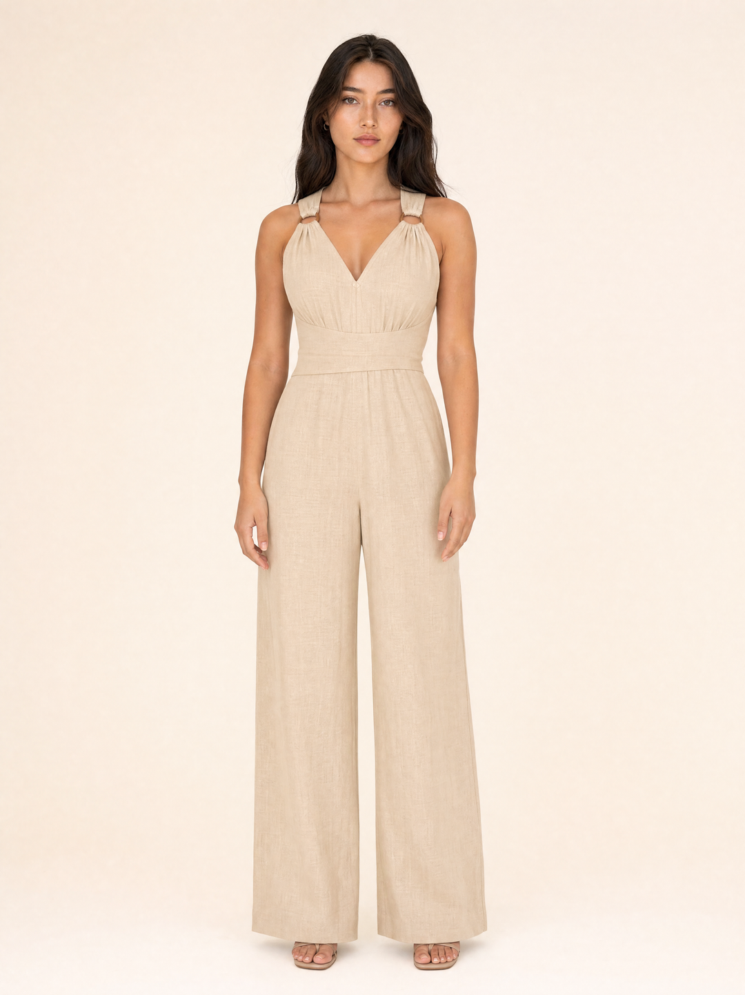 V-neck Backless Jumpsuits