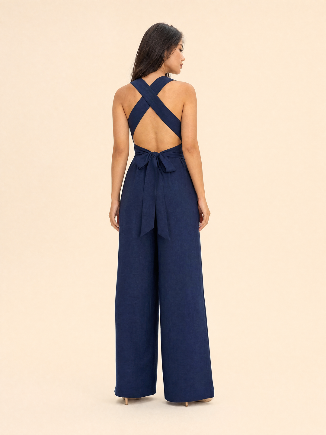 V-neck Backless Jumpsuits