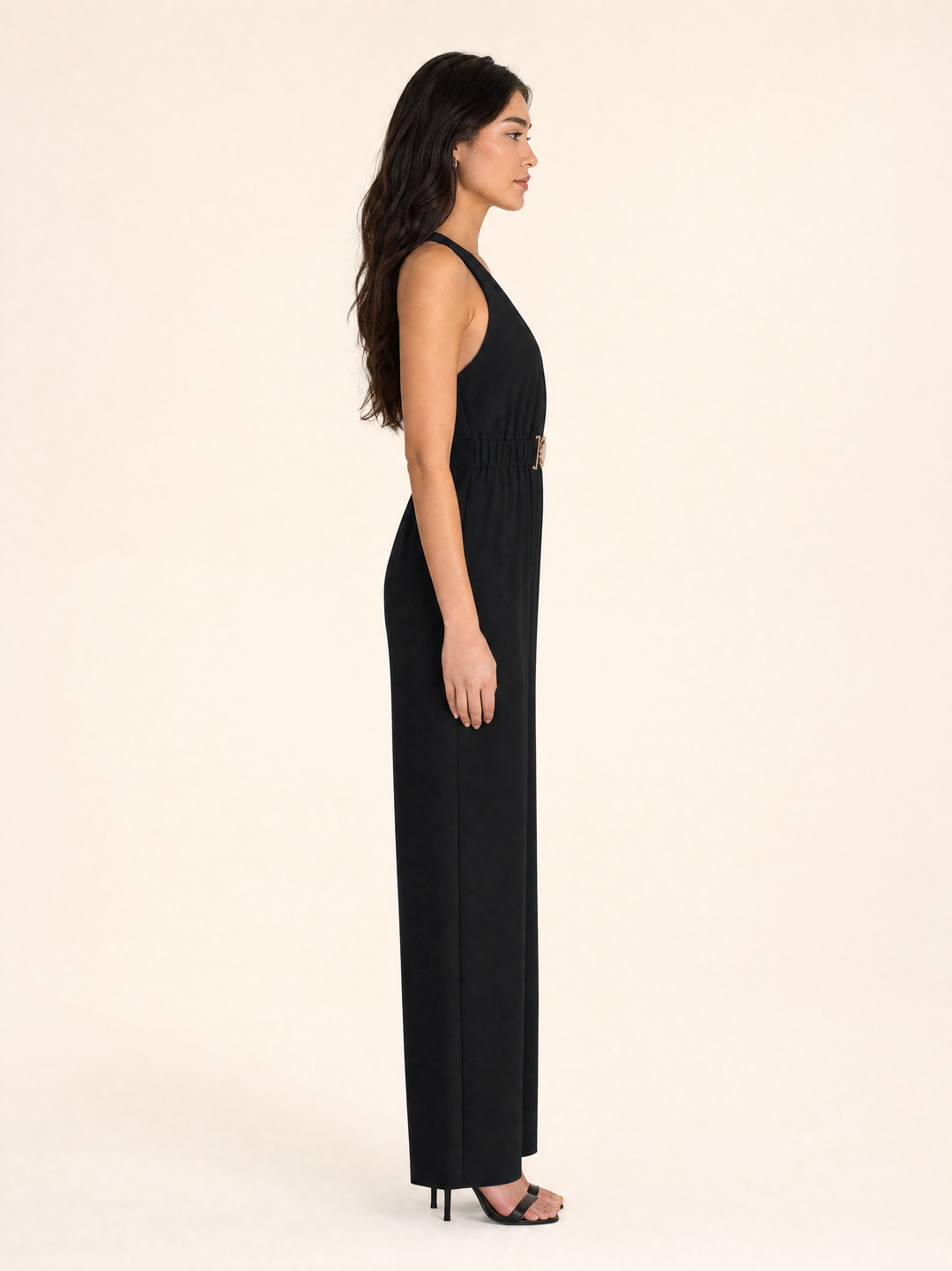 Elegant High Waist V-neck Sleeveless Jumpsuit