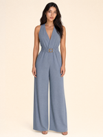 Load image into Gallery viewer, Elegant High Waist V-neck Sleeveless Jumpsuit
